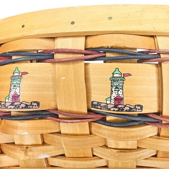 Lighthouse Country Woven Collection Grand Nautical Coastal Rectangular Basket - Picture 2 of 6